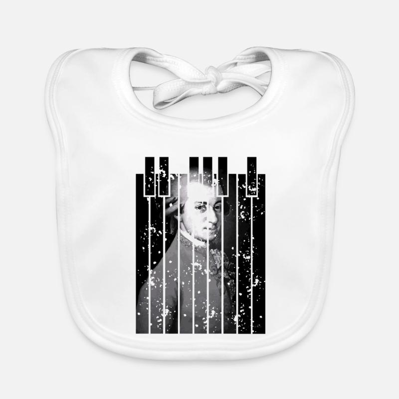 Glitch Mozart Classical Portrait Art Baby Bio-Lätzchen