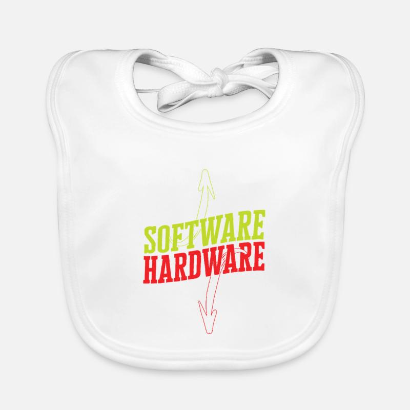 Lustiger IT Spruch Software Hardware Wortspiel Baby Bio-Lätzchen