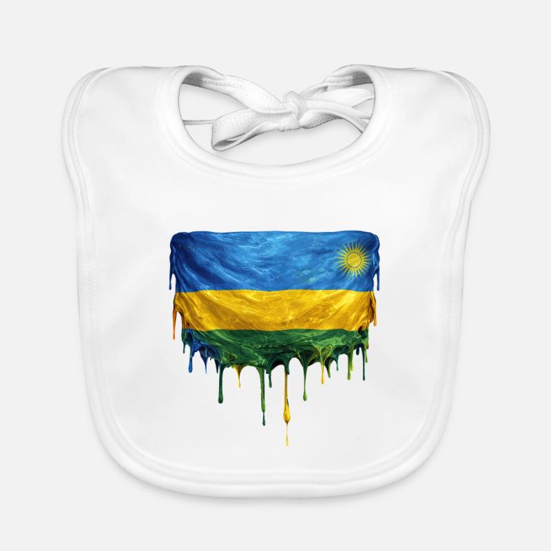 Art de chute : drapeau rwandais Bavoir bio Bébé