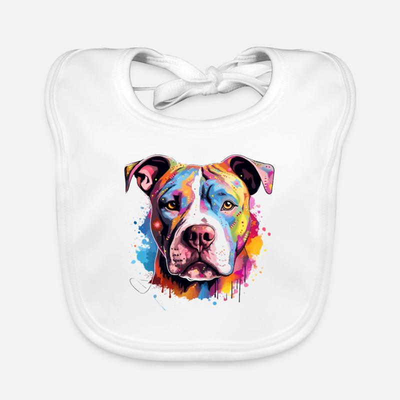 Bunte Hunde-Spritzkunst-Pitbull Baby Bio-Lätzchen