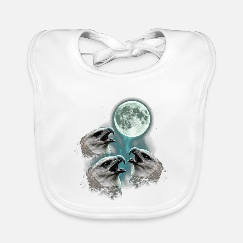 Harpy eagles howling at the moon Organic Baby Bibs
