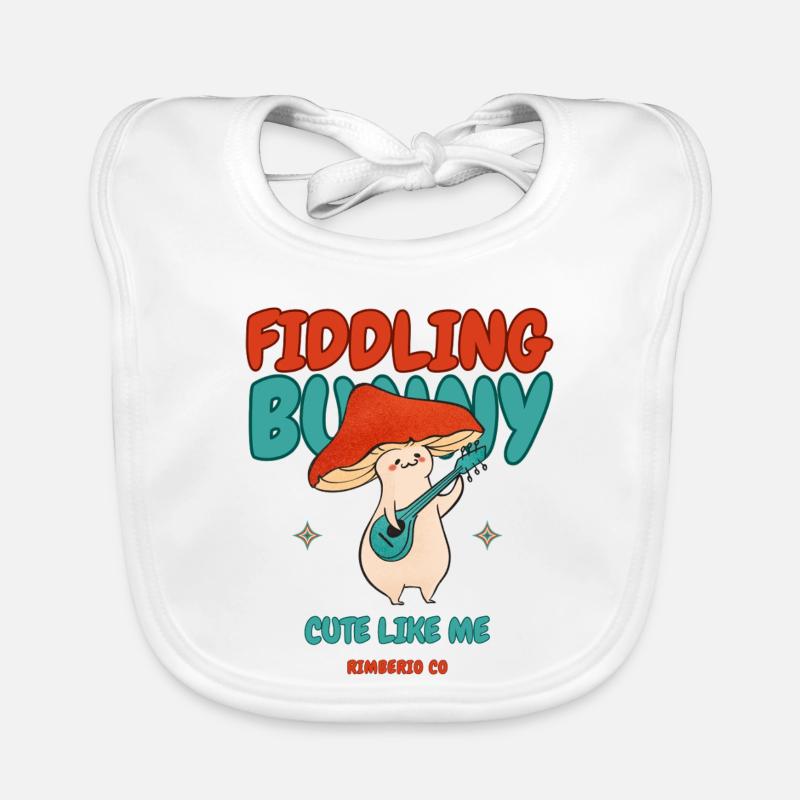 Fiddling Magic Mushroom Rabbit Baby Bio-Lätzchen