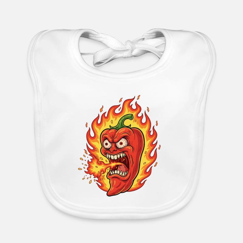 Flame Pepperoni Face En Colère Bavoir bio Bébé