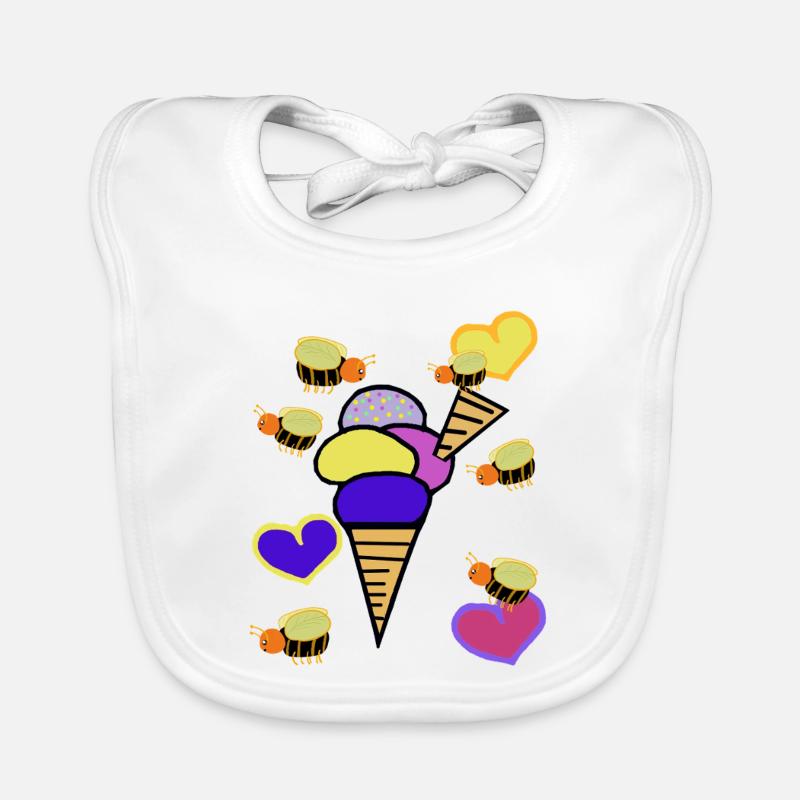 Retro Eis Eiskrem Eiscreme Bienen Baby Bio-Lätzchen
