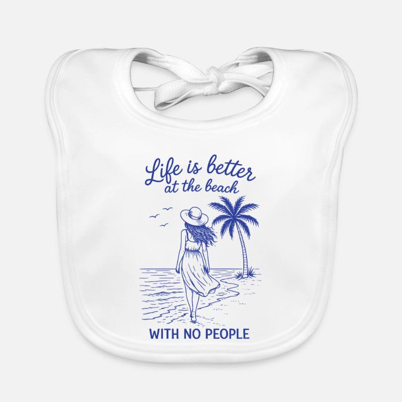 Chemise de plage Vacances drôles sans humain Bavoir bio Bébé