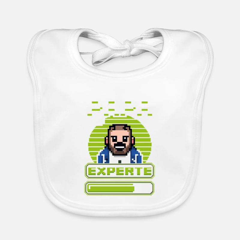 Gamer Papa Level Experte Design Baby Bio-Lätzchen