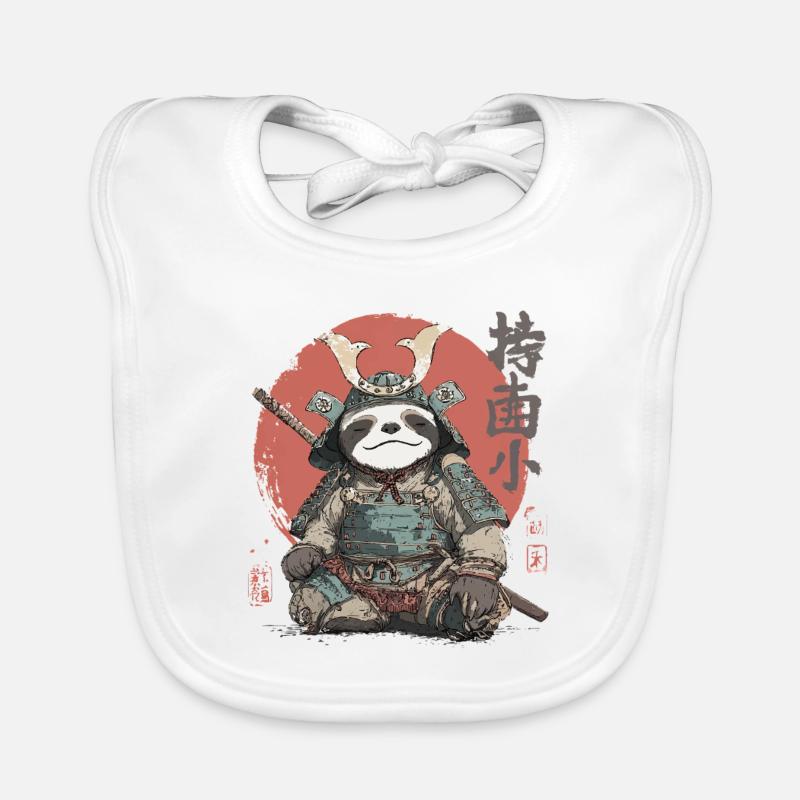 Faultier-Samurai-Rüstung Baby Bio-Lätzchen