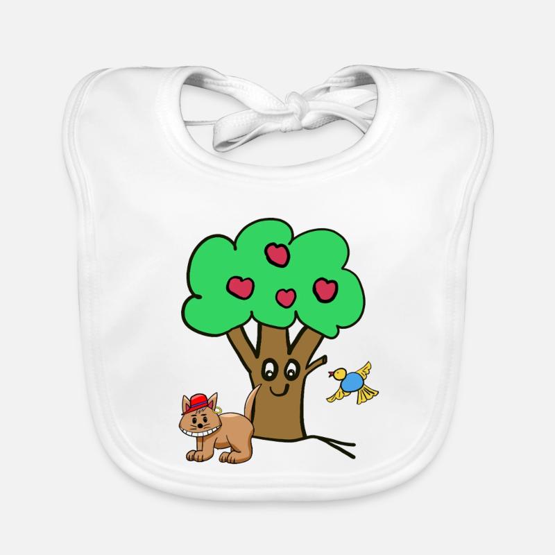 Apfelbaum Katze Vogel Kinder Garten Natur Baby Bio-Lätzchen