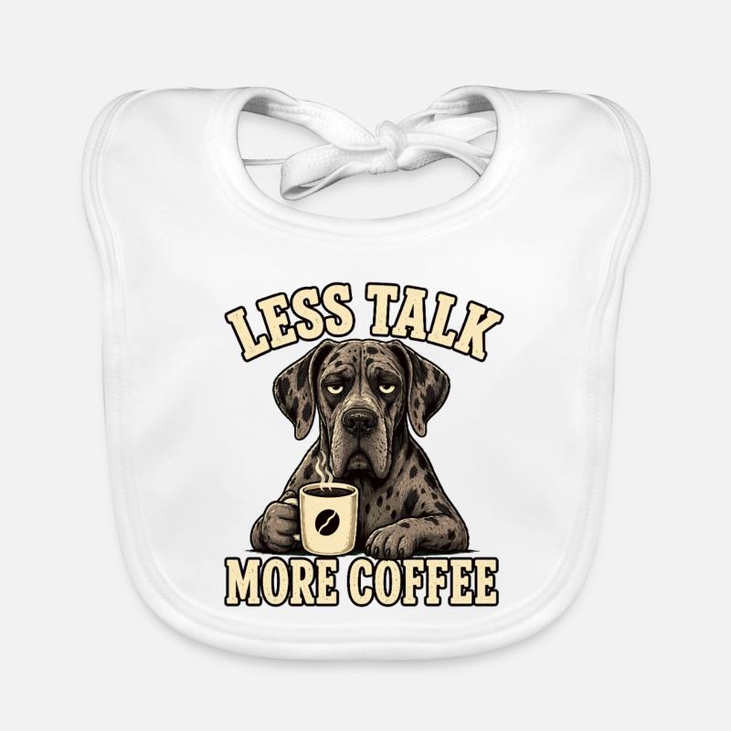 Deutsche Dogge Kaffee Spruch Shirt Baby Bio-Lätzchen