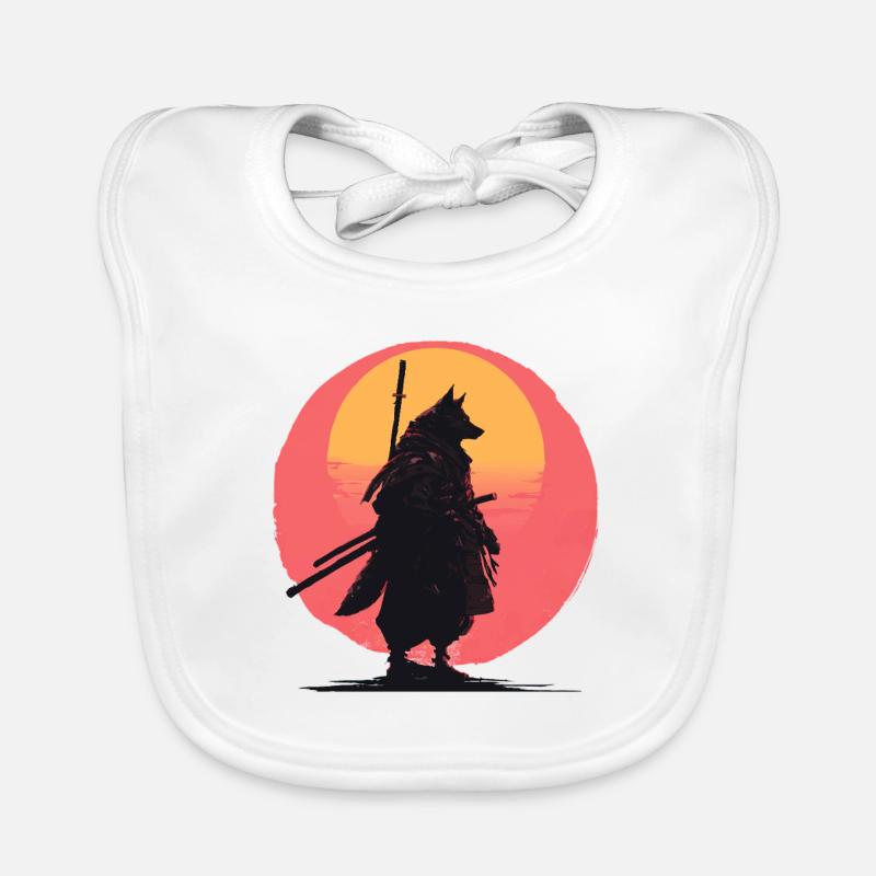 Le Cavalier Samouraï du Crépuscule du Loup Bavoir bio Bébé