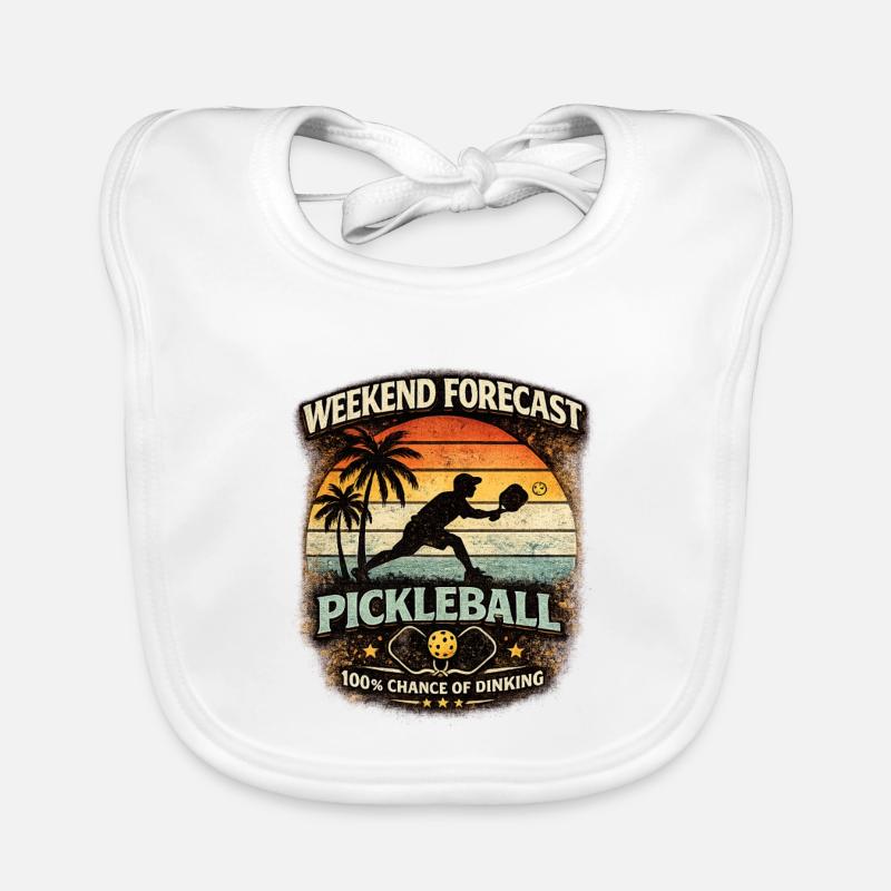 Weekend Forecast Pickleball lustiger Spruch Baby Bio-Lätzchen