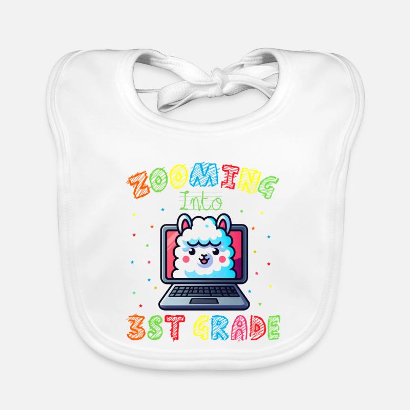 Lama Code Arc-en-Ciel Numérique Bavoir bio Bébé