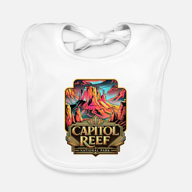 Capitol Reef Neon Desert Landscape Organic Baby Bibs