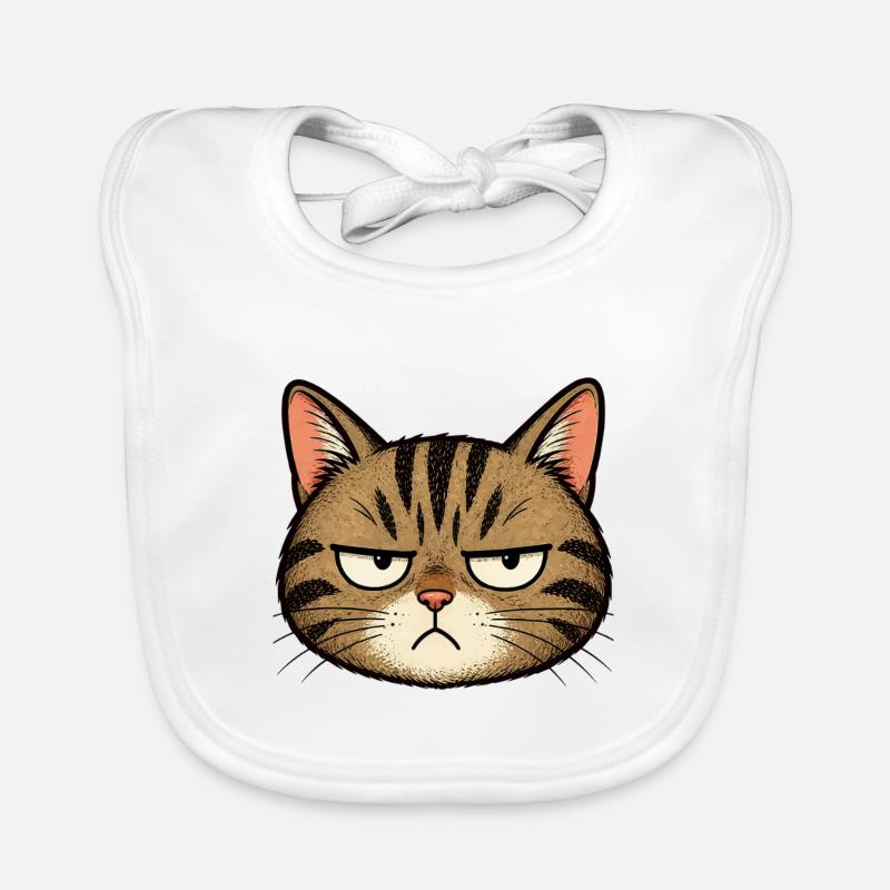 Grimmiger Kater Cartoon Baby Bio-Lätzchen