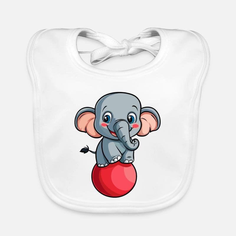 Elephant with ball Organic Baby Bibs