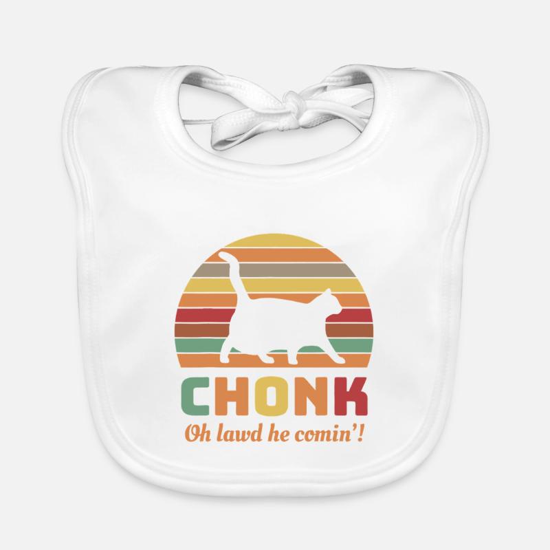 Chonk Cat Retro Sonnenuntergangs-Tee Baby Bio-Lätzchen