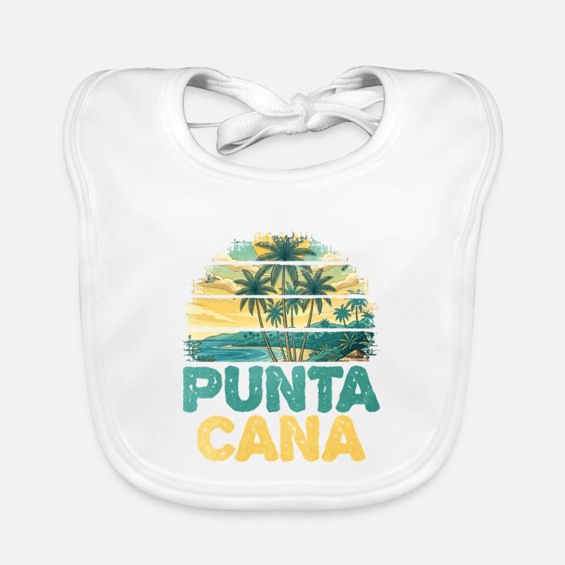 Œuvres d’art de la plage tropicale de Punta Cana Bavoir bio Bébé