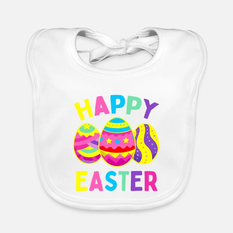 Vivid Easter Eggs Parade Organic Baby Bibs