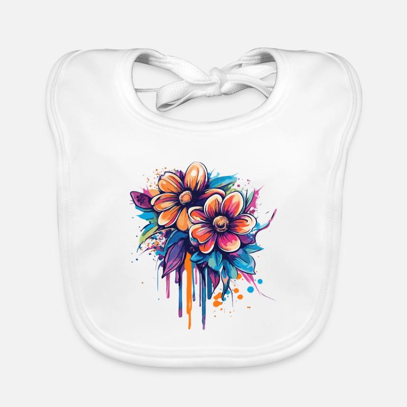 Bouquet Explosion de Couleurs Bavoir bio Bébé