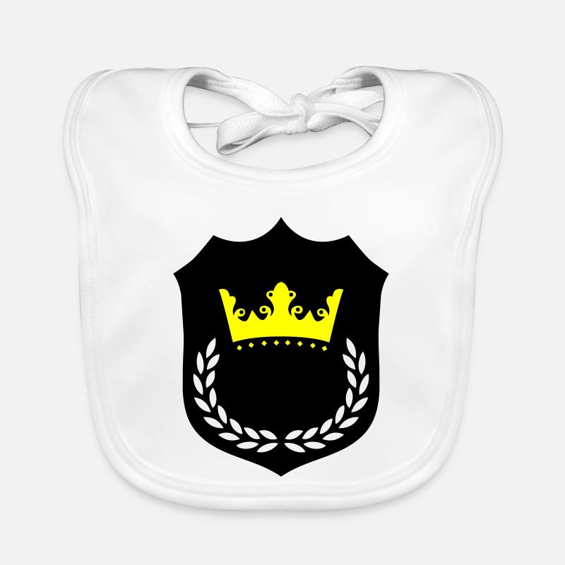 Crown Splendour Yellow Black Organic Baby Bibs