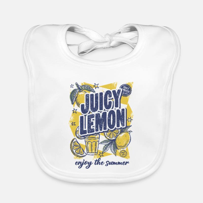 Juicy Lemon Sommer Citrus Design Baby Bio-Lätzchen