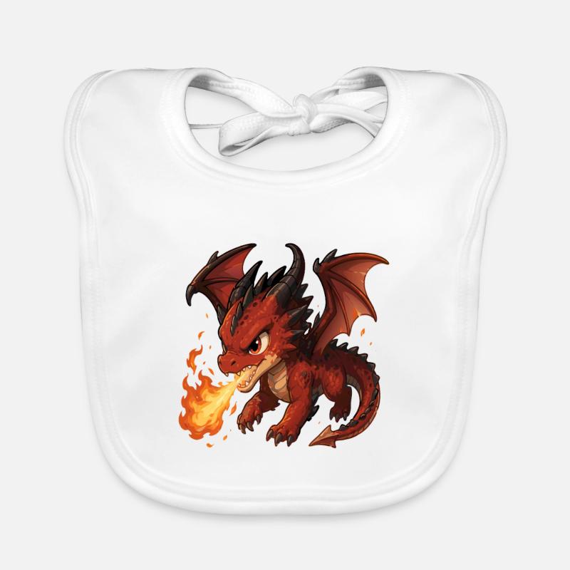 Red Dragon Fire Breath Organic Baby Bibs
