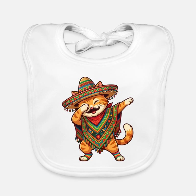 Poncho Cinco de Mayo lustige mexikanische Katze Dab Baby Bio-Lätzchen