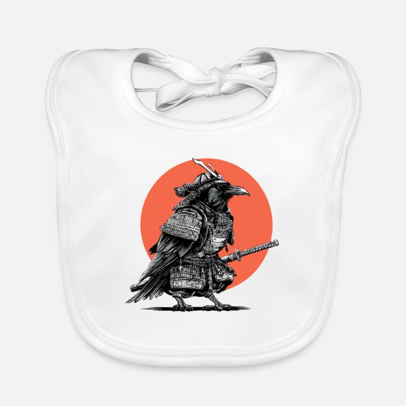 Samurai Crow in Armour Organic Baby Bibs