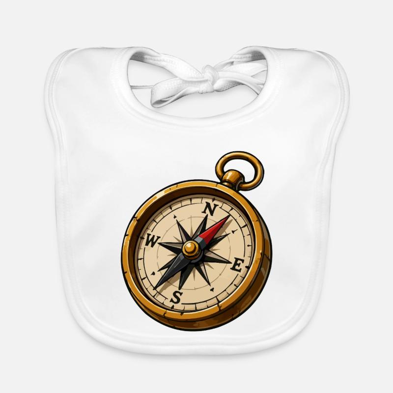 Vintage compass adventure icon Organic Baby Bibs