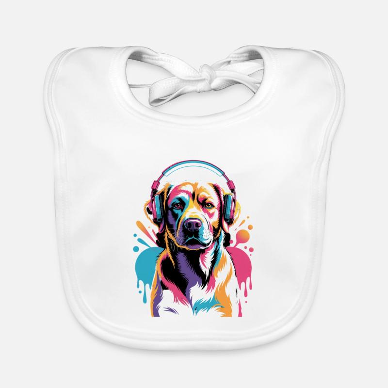 Labrador avec casque Bavoir bio Bébé
