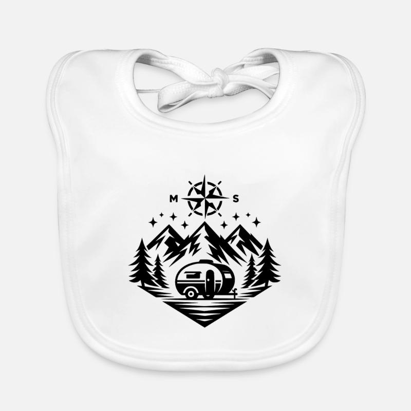 Camping Compass Mountains Bavoir bio Bébé