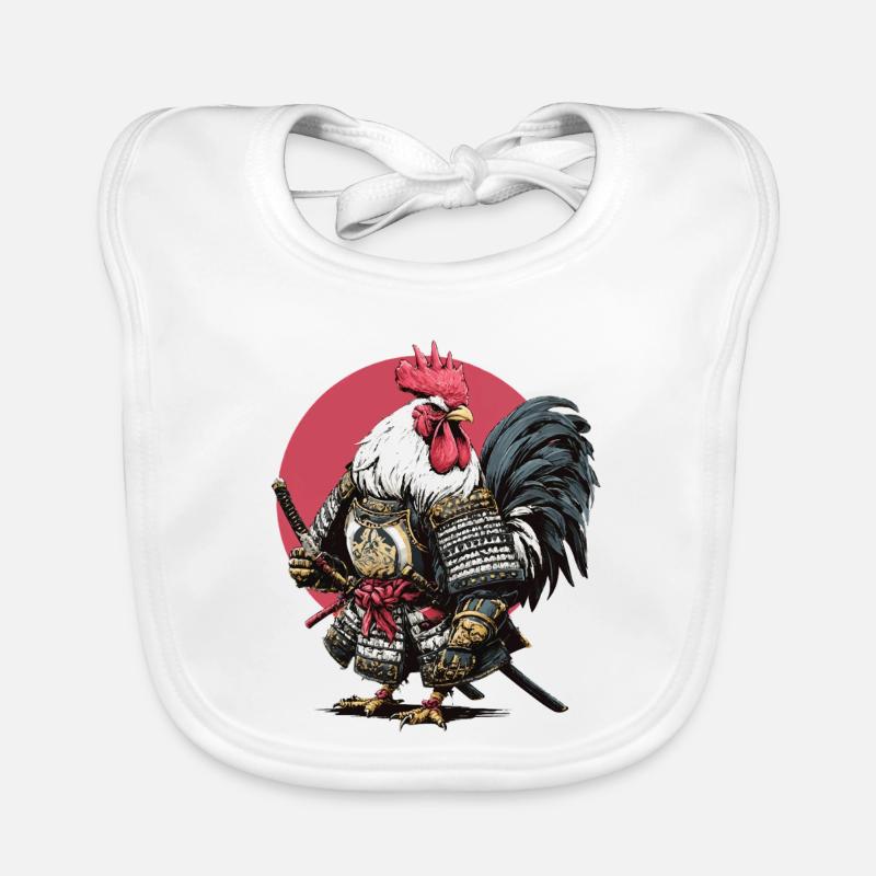 Hahn-Samurai-Rüstung Baby Bio-Lätzchen