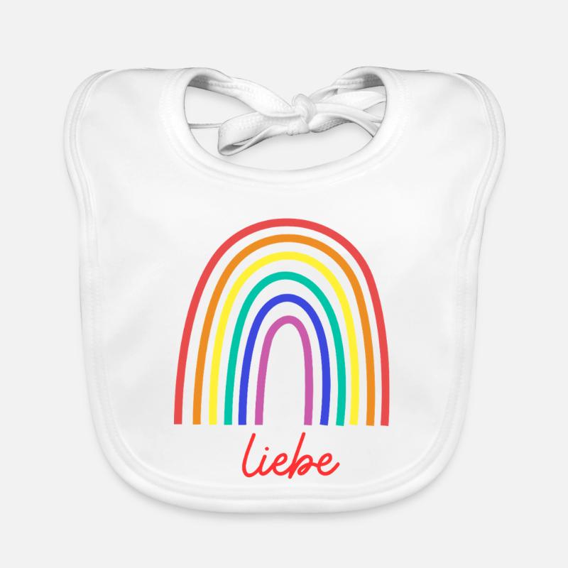 Rainbow Love Lettering Organic Baby Bibs