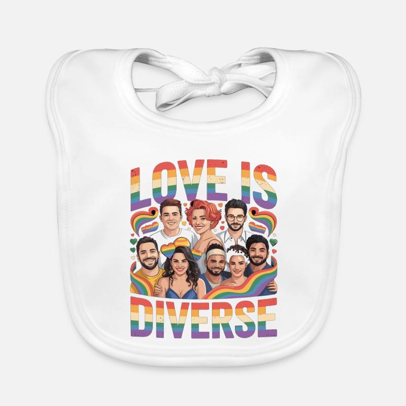 Love Is Diverse Pride Regenbogen Baby Bio-Lätzchen