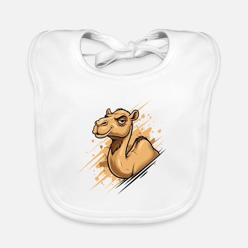 Camel Cartoon Splash Organic Baby Bibs