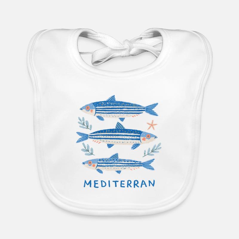 Sardines - Trilogie méditerranéenne Bavoir bio Bébé