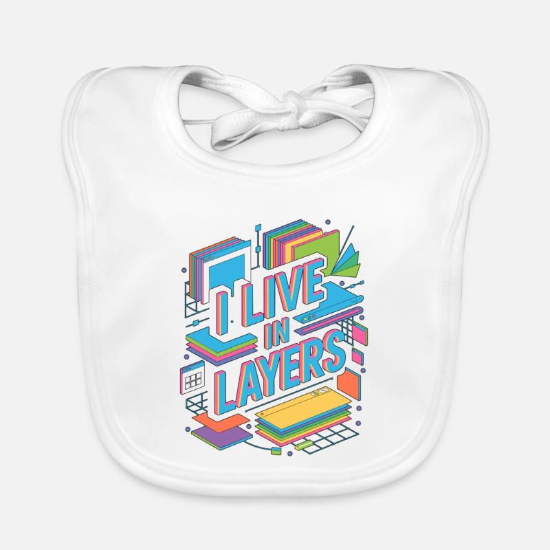 Graphic Designer I Live In Layers Visual Designer Baby Bio-Lätzchen