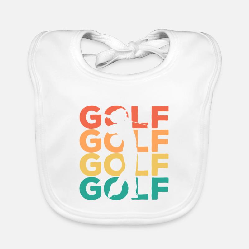 Rainbow Golf Swing Silhouette Organic Baby Bibs