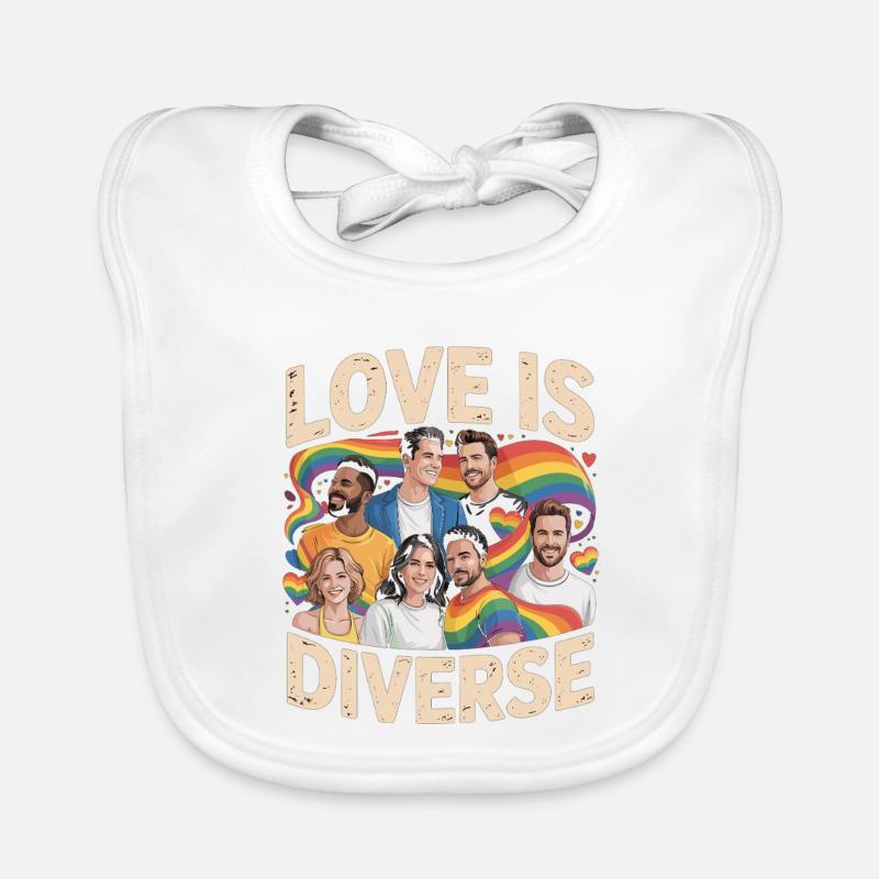 Love Is Diverse Pride Regenbogen Baby Bio-Lätzchen