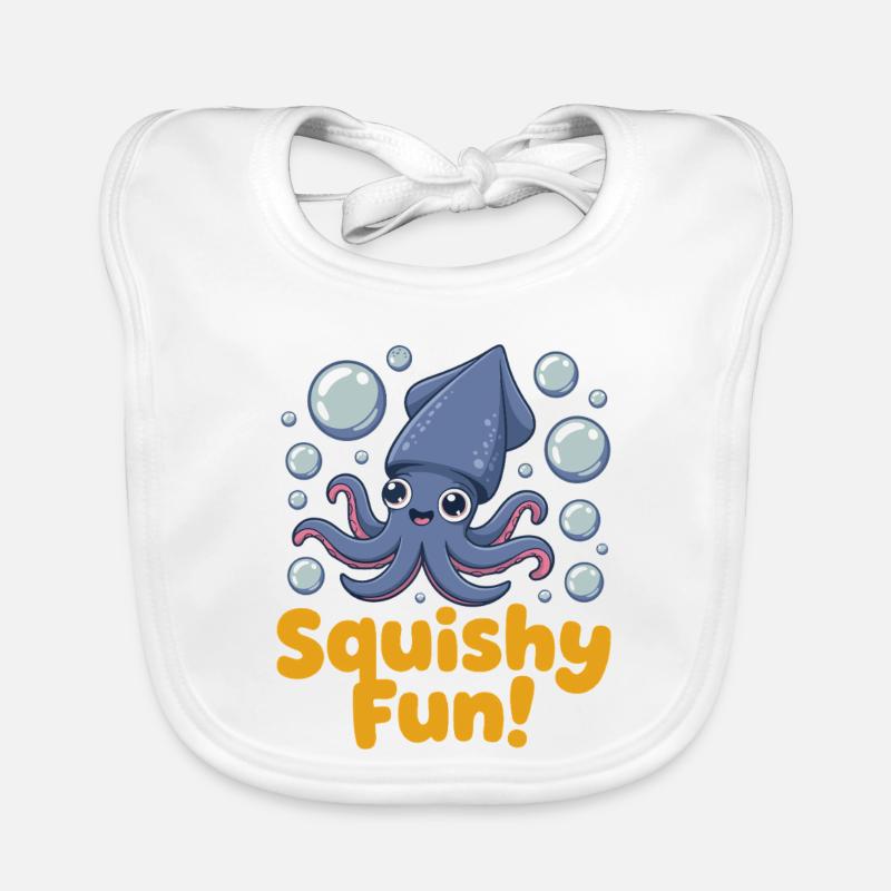 Illustration de calmar Squishy Fun Bavoir bio Bébé
