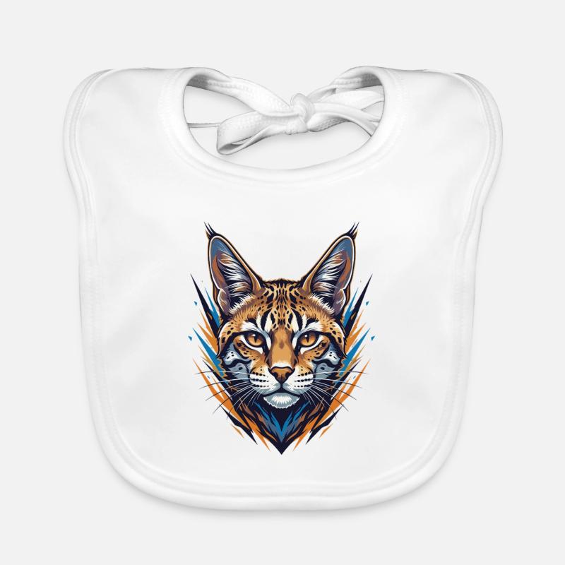 Wildcat in neon style Organic Baby Bibs