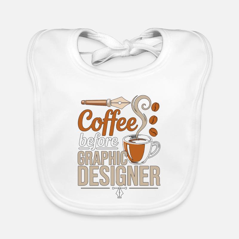 Graphiste Designer de logo de café Amant du café Bavoir bio Bébé