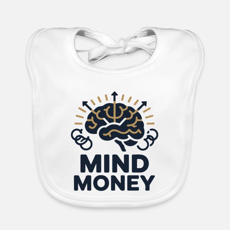 Mind Money Brain Graphic Organic Baby Bibs
