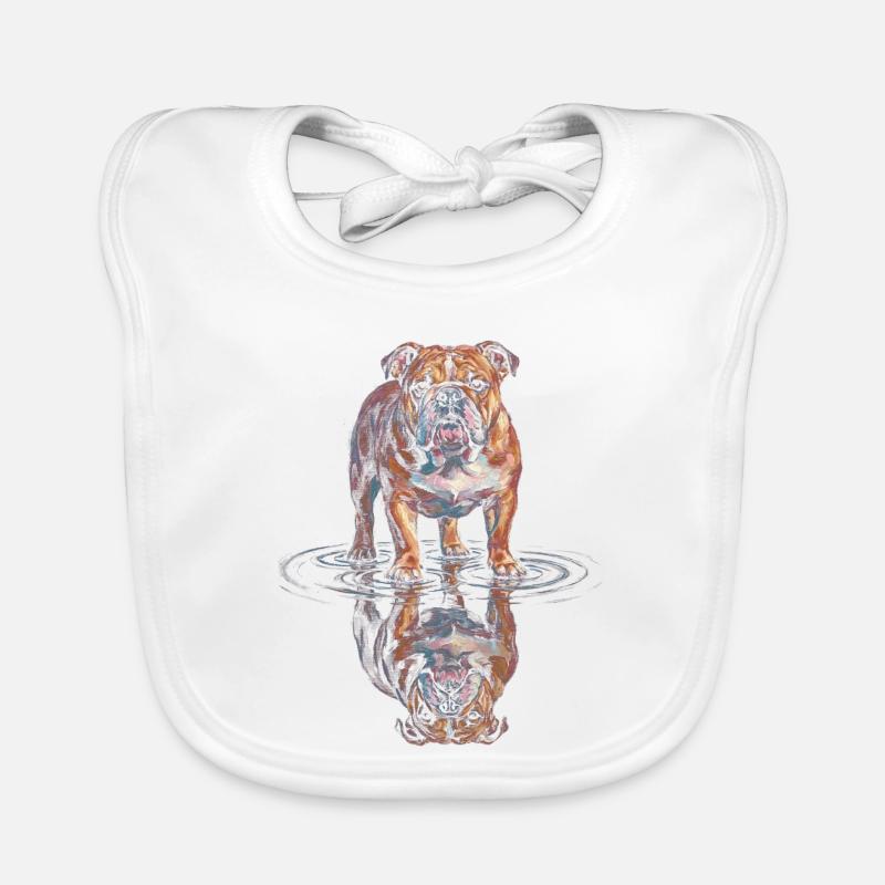 Reflet de l’eau du bouledogue Bavoir bio Bébé