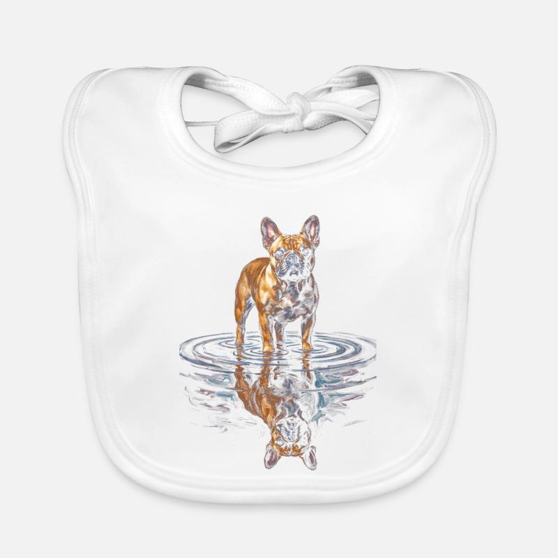 Reflet de l’eau du bouledogue français Bavoir bio Bébé