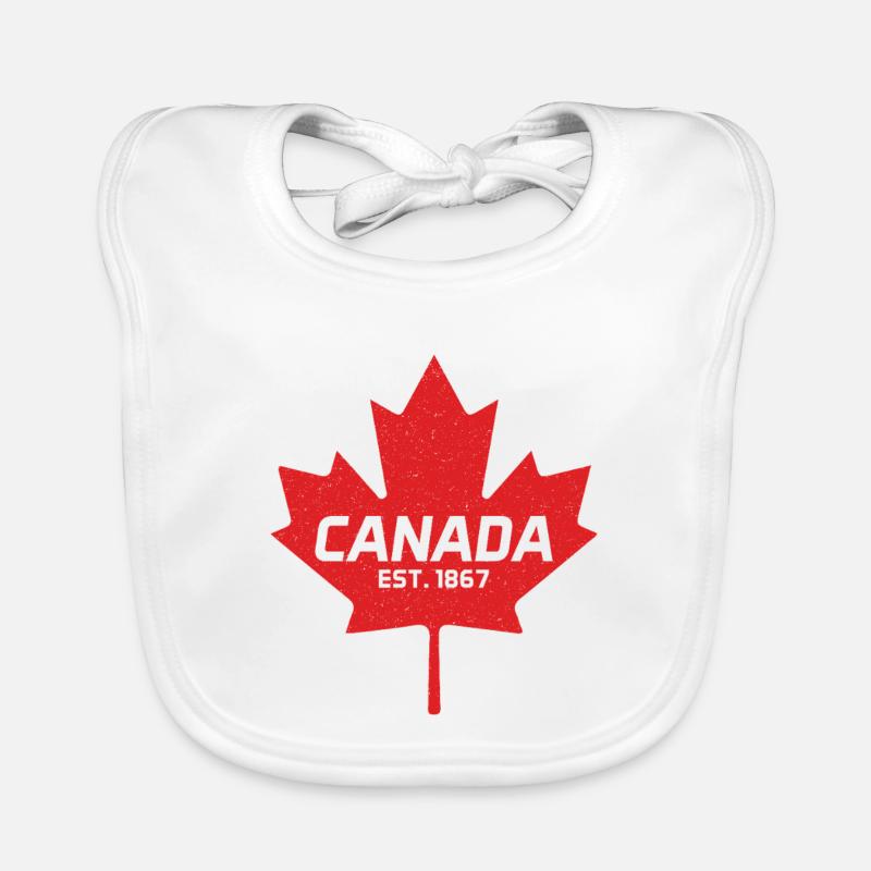 Canada Est, 1867, feuille d’érable du Canada millésime Bavoir bio Bébé