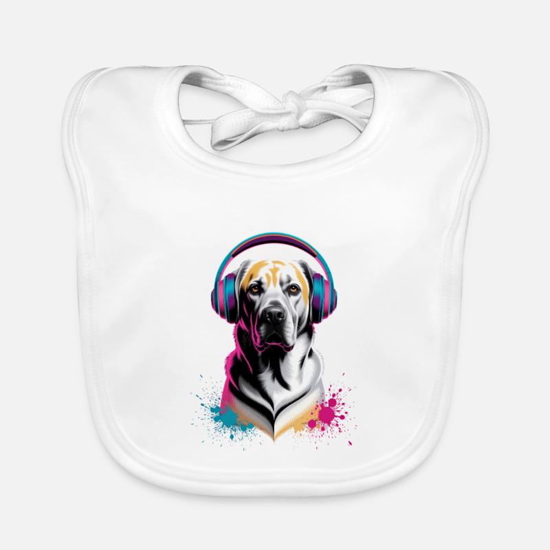 Labrador avec casque Bavoir bio Bébé