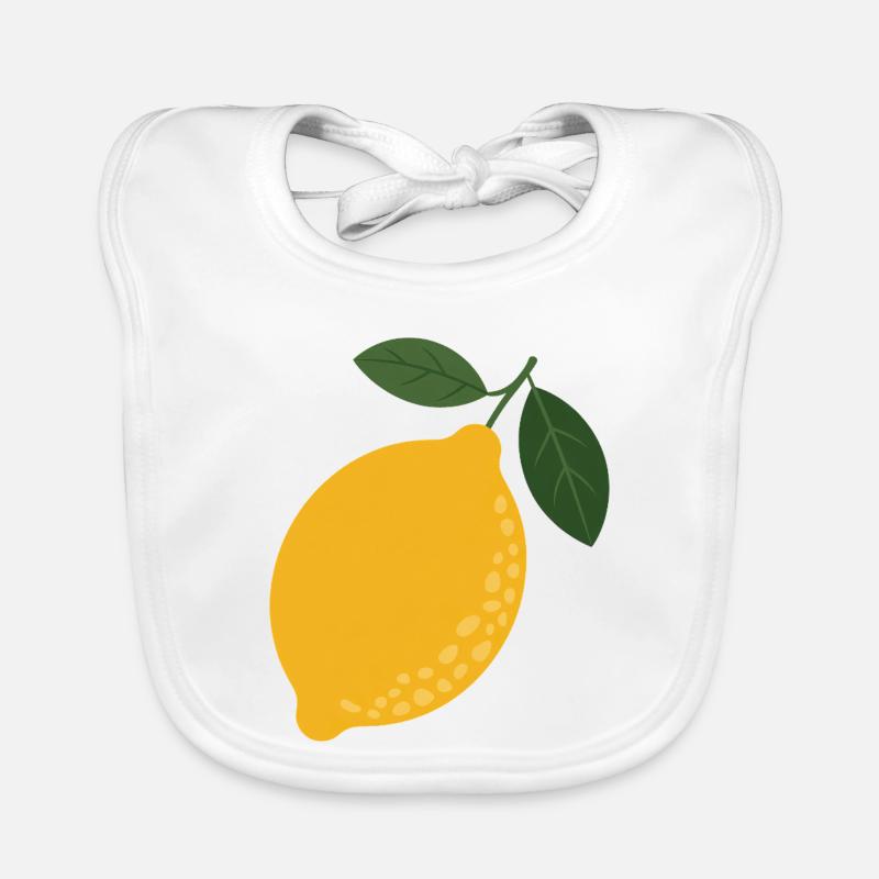 Sunny Lemon with Leaf Duo Organic Baby Bibs