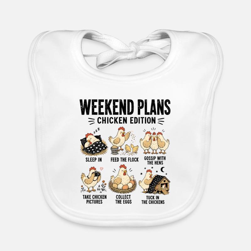 Weekend Plans Chicken Edition Funny Organic Baby Bibs
