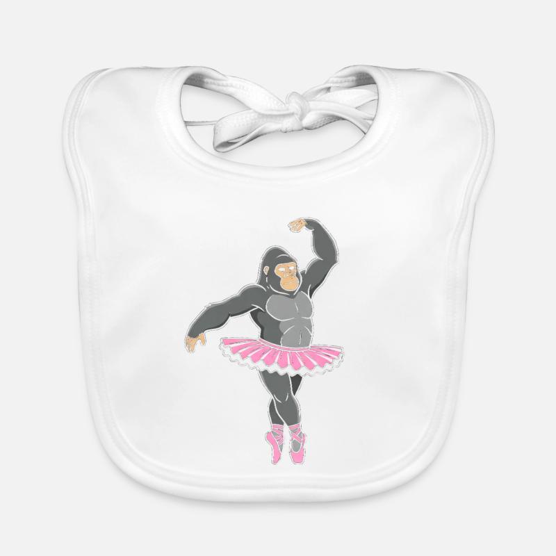 Gorille en tutu rose dansant Bavoir bio Bébé